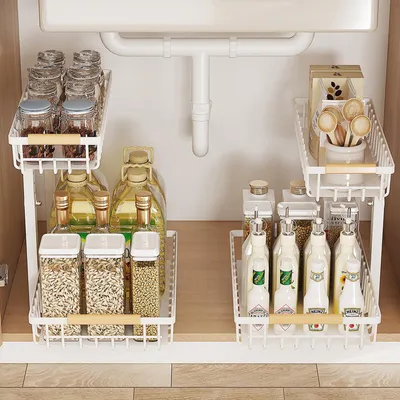 Image de Organisateur de rangement sous les meubles, sur roulettes, pour la cuisine et la salle de bain