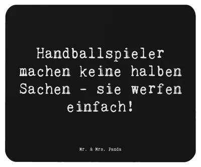 Produktbild von Mr. & Mrs. Panda Mouse Pad Spruch Handball Wurf - Schwarz - Geschenk, laptop mousepad, Teamgeist, Sportart, mousematte, Sport, Teamsport, Leidenschaft, Sportler, computer