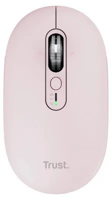 Immagine prodotto di Trust Seron Slim Multi, per destrimani e mancini, ottico, wireless RF + Bluetooth, 3200 DPI, rosa