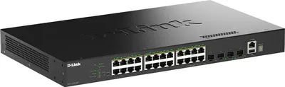 Obrázok produktu pre D-Link DGS-1530-28P/E, Riadený, L2, Gigabit Ethernet (10/100/1000), Plne duplexný režim, Podpora napájania cez Ethernet (PoE), Inštalácia do Racku