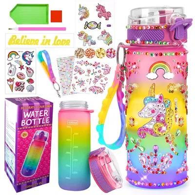 Imagen del producto de Botella para personalizar, con diseño de unicornio, de 500 ml, para niños