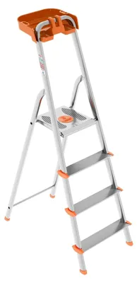 Produktbild von Aluminiumleiter mit 4 Stufen und Ablagefach