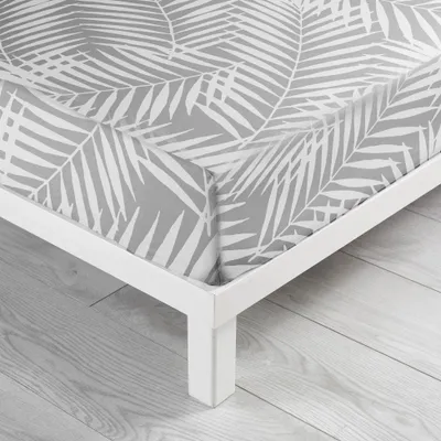 Image de Drap housse 90 x 190 cm Botania gris