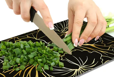 Produktbild von Glasschneidebrett 30x52 Blumen
