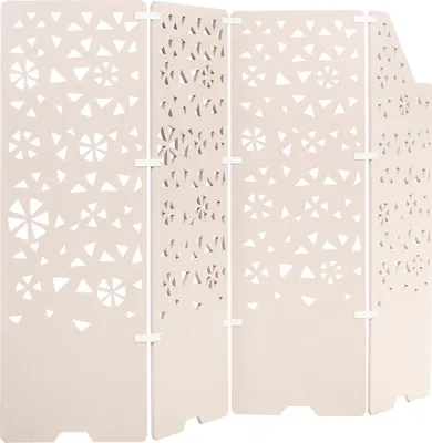 Produktbild von BELIANI Akustik Raumteiler Hellbeige Stoff und Stahl 180 x 240 cm 4-teilig Büro Home Office Stellwand Trennwand Wohnzimmer Schlafzimmer Innenbereich
