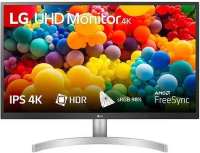 Produktbild von LG 27UL500P-W, 68,6 cm (27"), 3840 x 2160 Pixel, 4K Ultra HD, LED, 5 ms, Silber