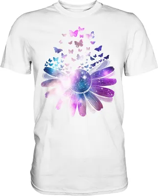 Produktbild von Frauen Galaxie Schmetterling T-Shirt – White / S