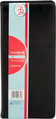 Obrázok produktu pre Čierny Antra vizitkár so štyrmi vreckami na 128 vizitiek