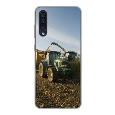 Produktbild von MuchoWow® Handyhülle Schutzhülle Hülle für Samsung Galaxy A30s Traktor - Anhänger - Mais - Grün - Landleben Silikon Softcase Handy Hülle - Karteninhaber