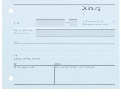Produktbild von Formularbuch Quittung A6 quer selbstdurchschreibend VE=2x40 Blatt