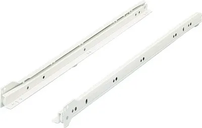 Produktbild von Schubladenschiene Teilauszug Rollschubführung 550 mm weiß 2 Stück