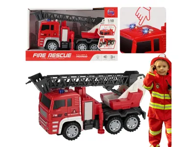 Obrázek produktu pro Hasičské auto, hasičský vůz, dětský hasičský sbor LED, ZVUK 1:18 3+