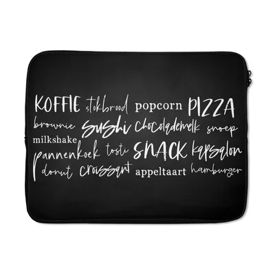 Produktbild von MuchoWow® Laptop Hülle 17 Zoll Laptoptasche Küche - Essen - Zitate - Zipper - Schutzabdeckung