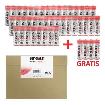 Produktbild von ARCAS Alkaline LR6/AA (32+4) Batterien mit Maxibriefkarton
