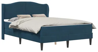 Produktbild von vidaXL Bettrahmen mit Kopfteil Blau 160 x 200 cm Samt