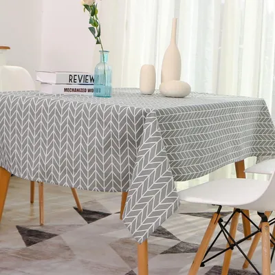 Immagine prodotto di Tovaglia effetto lino, lavabile, antimacchia, grigia, 120 x 120 cm