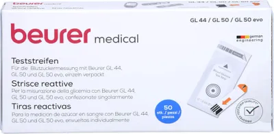 Immagine prodotto di strisce reattive per la glicemia beurer medical, 50 strisce reattive