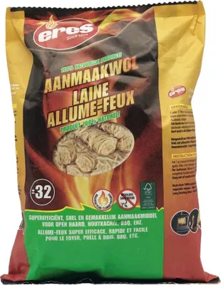 Image de Allume Feu Laine De Bois Sachet De 32