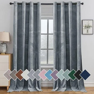 Immagine prodotto di Set di 2 tende drappeggiate  con pieghe, dimensioni 140x280 cm, isolanti termicamente, ideali per camere da letto e soggiorni