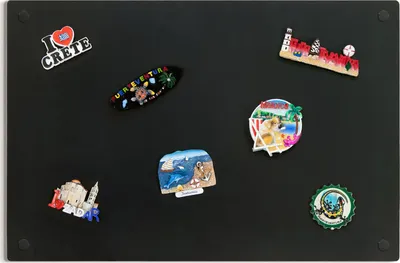 Produktbild von Magnettafel Schwarz, Magnetboard, Magnetische Tafel, Metall Magnetpinnwand, Wandmontage, für Flur, Büro, Küche, Kinderzimmer, 60x40 cm