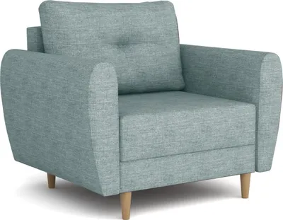Produktbild von Easy4You Sessel Mady 90 cm, Relaxsessel, Skandinavischer Sessel, Moderner Polstersessel in Stoff Lux, Wohnzimmermöbel Farbe: Minze (Lux 29), Füße aus Holz