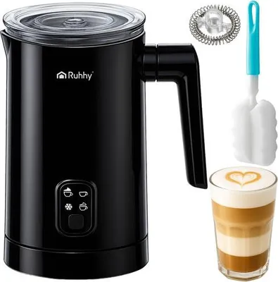 Obrázek produktu pro Elektrický napěňovač mléka, černý, 400 W, objem 160 ml/350 ml