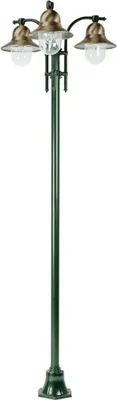 Produktbild von Casa Padrino Jugendstil Gartenlaterne Grün / Kupfer Ø 77 x H. 240 cm - Garten Stehleuchte - Gartenleuchte - Nostalgische Garten Beleuchtung - Nostalgische Garten Leuchten