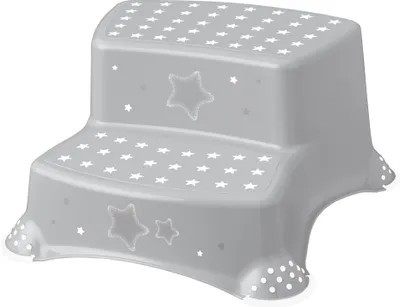 Immagine prodotto di keeeper sgabello per bambini igor "stars" a due gradini grigio con stampa