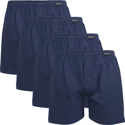 Produktbild von Gomati Herren Jersey Boxershorts (4 Stück) Stretch Unterhose aus Baumwolle - Navy XL/7