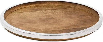 Imagen del producto de Mesa redonda Cincinnati (diámetro 40 cm), de madera de mango con detalles en acero inoxidable