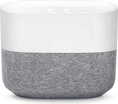 A product shot of a smart speaker.
