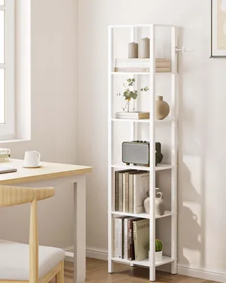 Productafbeelding van Boekenkast 6 niveaus, 15 x 27 x 167 cm, wit, voor woonkamer