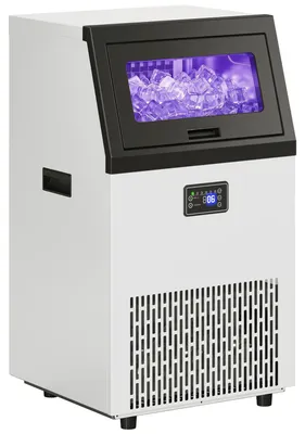 Produktbild von HOMCOM Kommerzielle Eiswürfelmaschine 55kg/24H Selbstreinigend mit 13kg Speicher