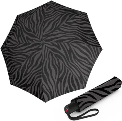 Obrázek produktu pro Knirps KNIRPS A.200 MEDIUM DUOMATIC Zebra Black - elegantní dámský plnoautomatický deštník
