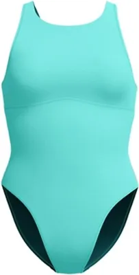 Obrázok produktu pre Speedo Jednofarebné plavky s vysokým výstrihom pre ženy, tyrkysové, veľkosť M