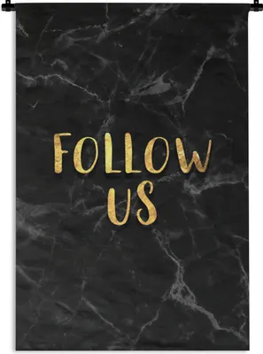 Produktbild von MuchoWow® Wandteppich Wandbehang Soziale Medien - Instagram - Gold - Marmor 120x180 cm Tapisserie Dekoration Wandtuch - Schlafzimmer - Dekorationen für das Haus