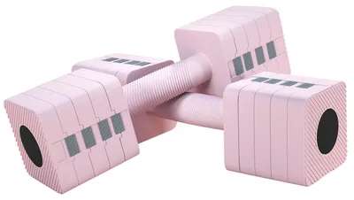Produktbild von Verstellbare Hantel, 2 x 5kg Hanteln mit rutschfest Griff, Quadratisch Kurzhantelset aus Stahl Rosa