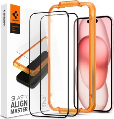 Produktbild von Spigen Glas.tR AlignMaster, Apple, iPhone 15 Plus, Transparent, 2 Stück(e)