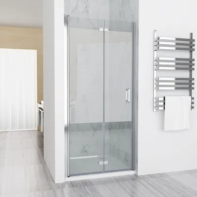 Produktbild von Duschabtrennung 90x185 cm Nischentür Duschwand Dusche 180° Falttür 6mm Nano ESG Glas
