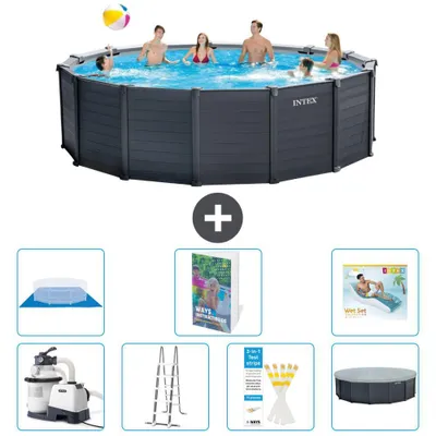 Produktbild von Graphite Panel Pool Rund - 478x124 cm - 8-teilig  S670