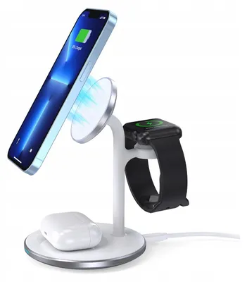 Produktbild von 3in1 Induktive Ladestation Ständer für iPhone AirPods Pro Apple Watch Schwarz