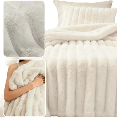 Zdjęcie produktu dla Koc Bunny 150x200 cm kremowy – mikrofibra 700 g/m2