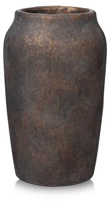 Image de Vase rustique et haute pour fleurs - Vase en ciment vintage, 23 cm