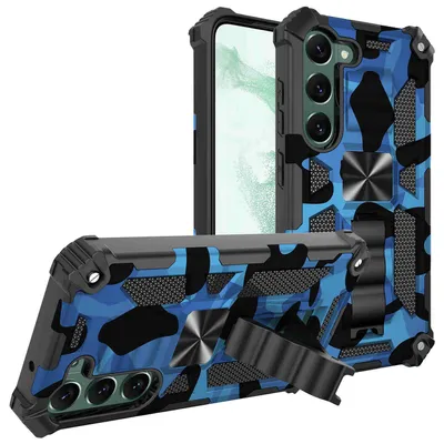 Obrázek produktu pro Pro Samsung Galaxy S23 Camouflage Armor Case Cover Blue Pouzdro na mobilní telefon Military Bag