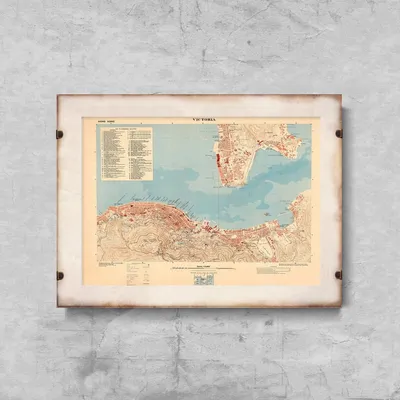 Produktbild von Poster - Canvas - Leinwand - 42 cm x 29,7 cm - Alte Karte von Hong Kong