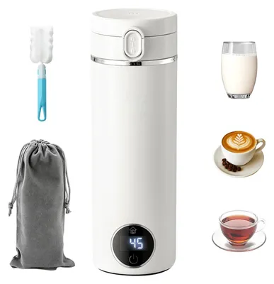 Reise-Wasserkocher 500 ml, Mini, 6 Temperaturstufen, Edelstahl