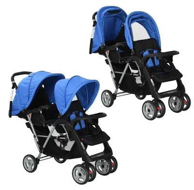 Productafbeelding van Buggy - Kinderwagen - Wandelwagen - Plooibuggy - Reisbuggy - Dubbele Zitting - Stalen Frame