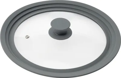 Produktbild von bremermann Couvercle universel en verre avec bord en silicone 24/26/28 cm gris