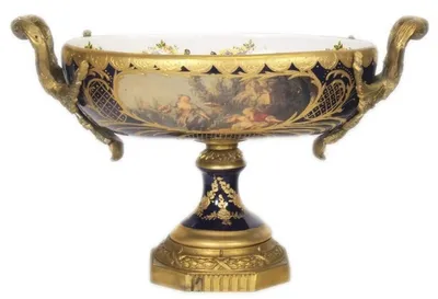 Produktbild von Casa Padrino Barock Porzellan Schale Kobalt / Gold, Breite 40 cm, Höhe 37 cm, Grand Decor, Hotel Dekoration