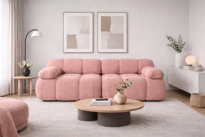 Productafbeelding van Kaiser Möbel: Modulaire tweezitsbank, bekleding: veloursstof Salvador, kleur: roze, model: Selia